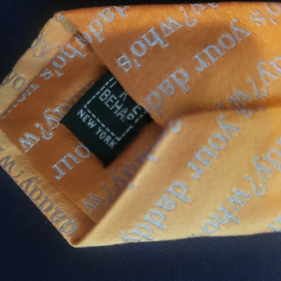 IKE Orange and Blue Polka Dot Silk Tie - Picture 2 of 5